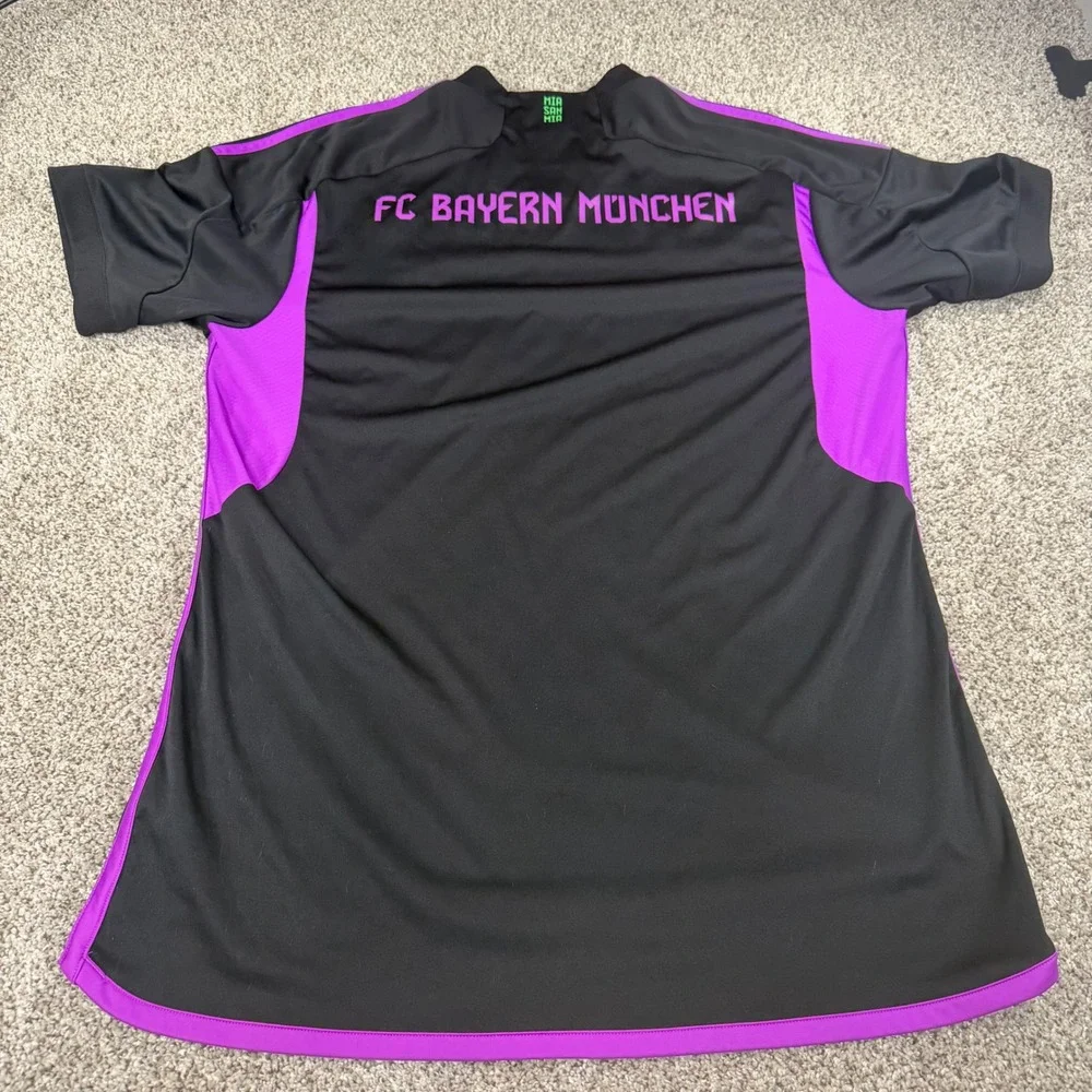 Adidas FC Bayern Munchen 2023-24 Away Jersey Mens XL Black Purple Green Soccer